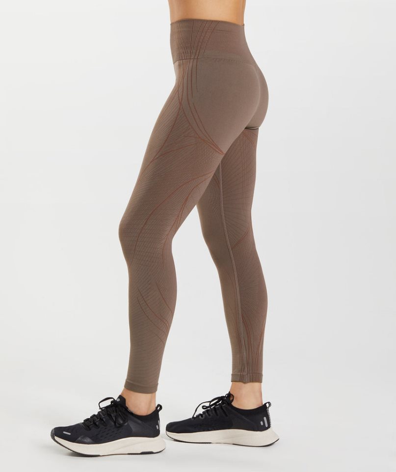 Legginsy Gymshark Apex Seamless Damskie Ciemny Brązowe | PL 384SGH